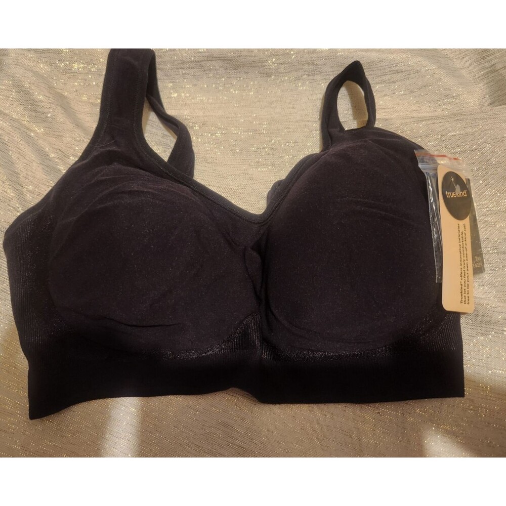 Truekind Supportive Comfort Wireless Shaping Bra Padded Black Size L NWT